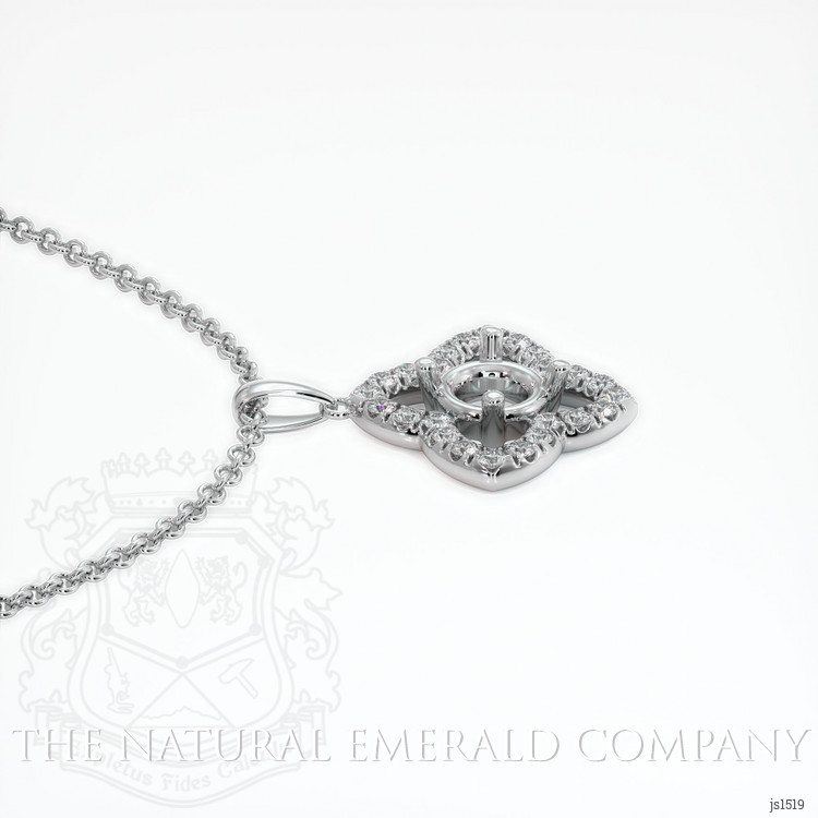 18K White Gold Pave Pendant Setting