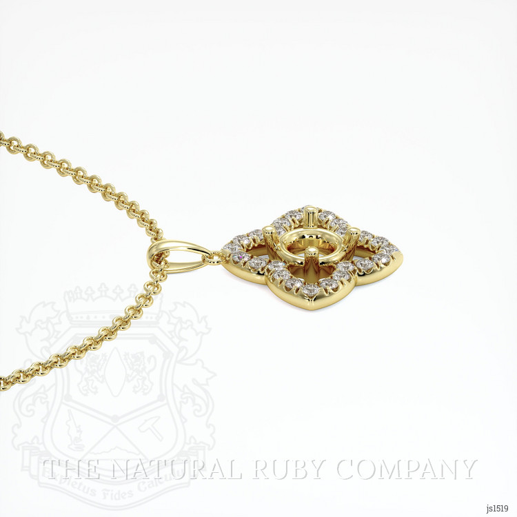 10K Yellow Gold Pave Pendant Setting