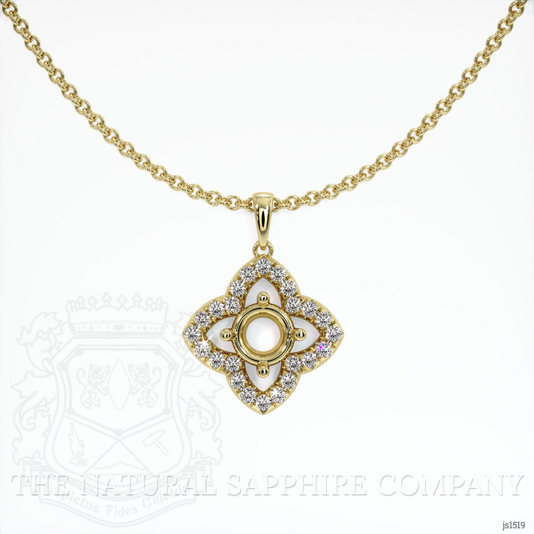 14K Yellow Gold Pave Pendant Setting