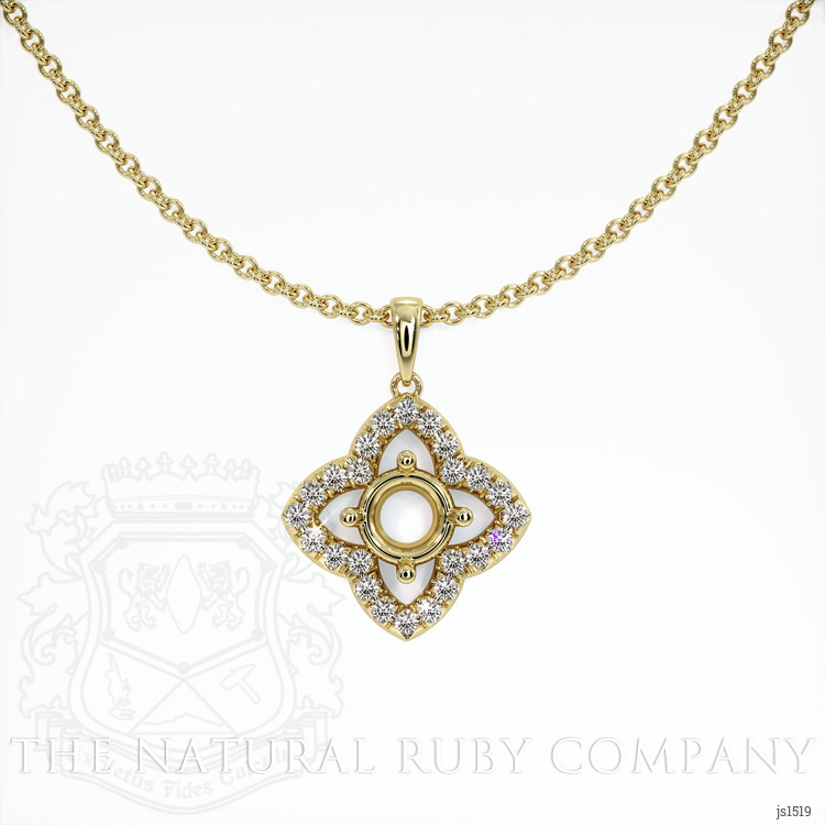 14K Yellow Gold Pave Pendant Setting
