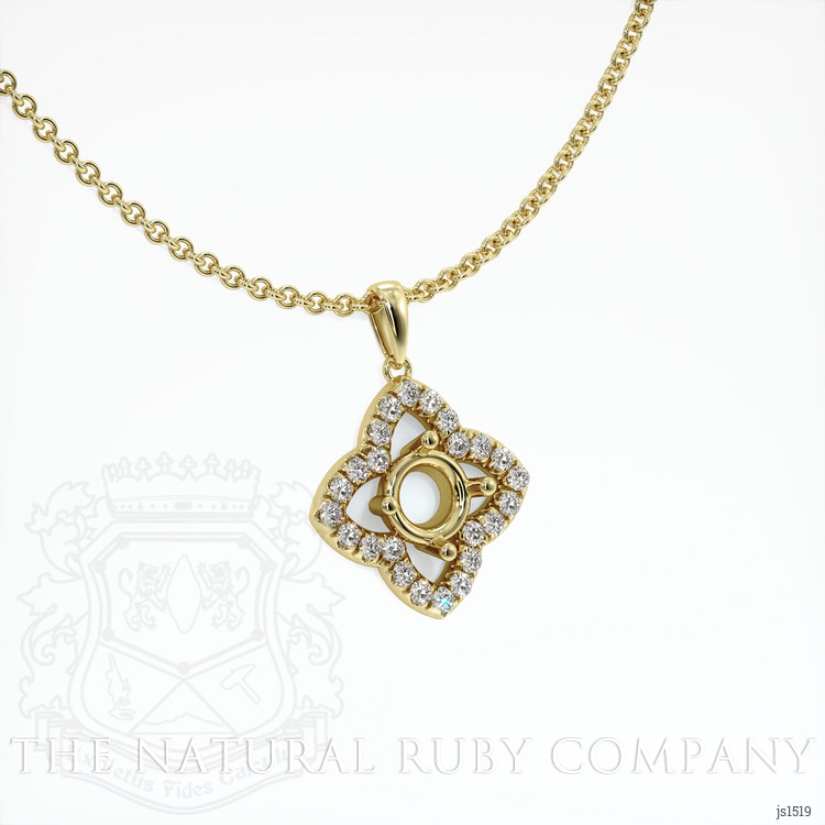 14K Yellow Gold Pave Pendant Setting