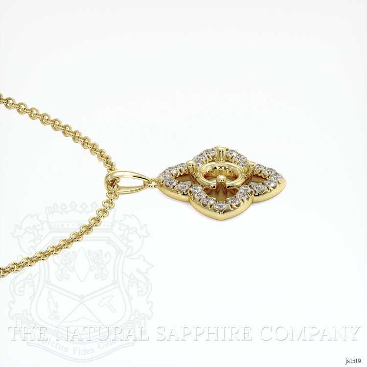 14K Yellow Gold Pave Pendant Setting