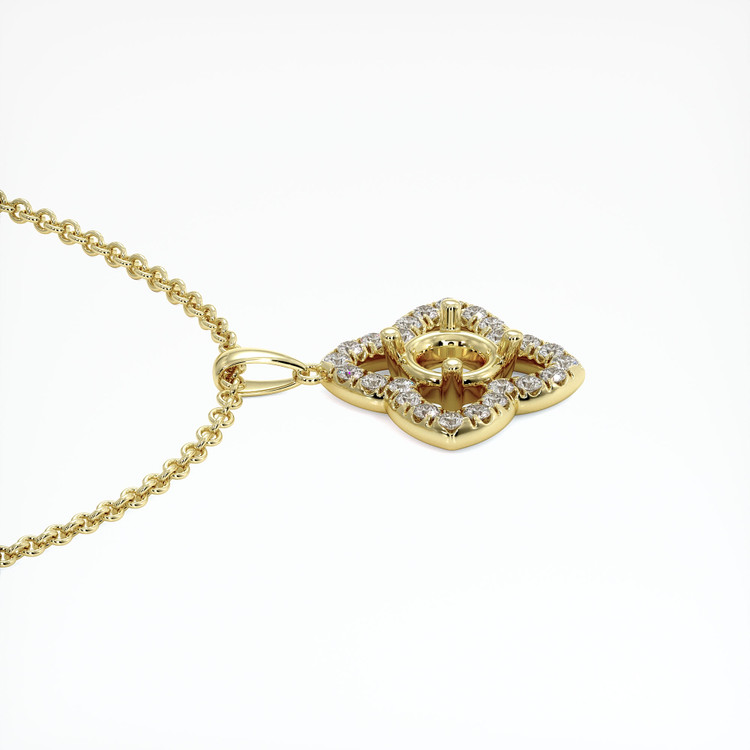 14K Yellow Gold Pave Pendant Setting