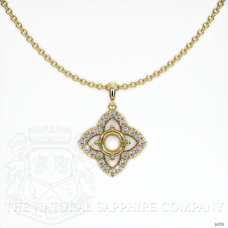 18K Yellow Gold Pave Pendant Setting