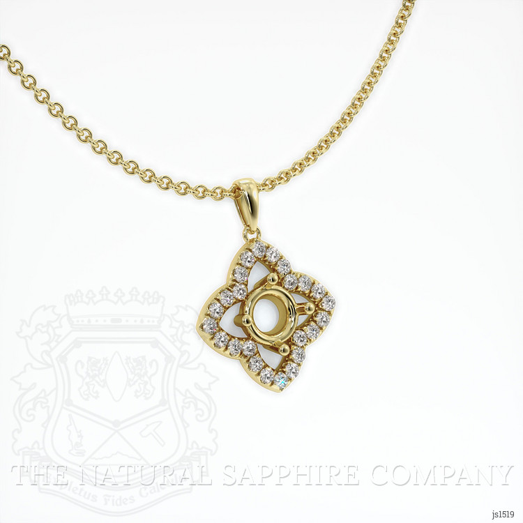 18K Yellow Gold Pave Pendant Setting