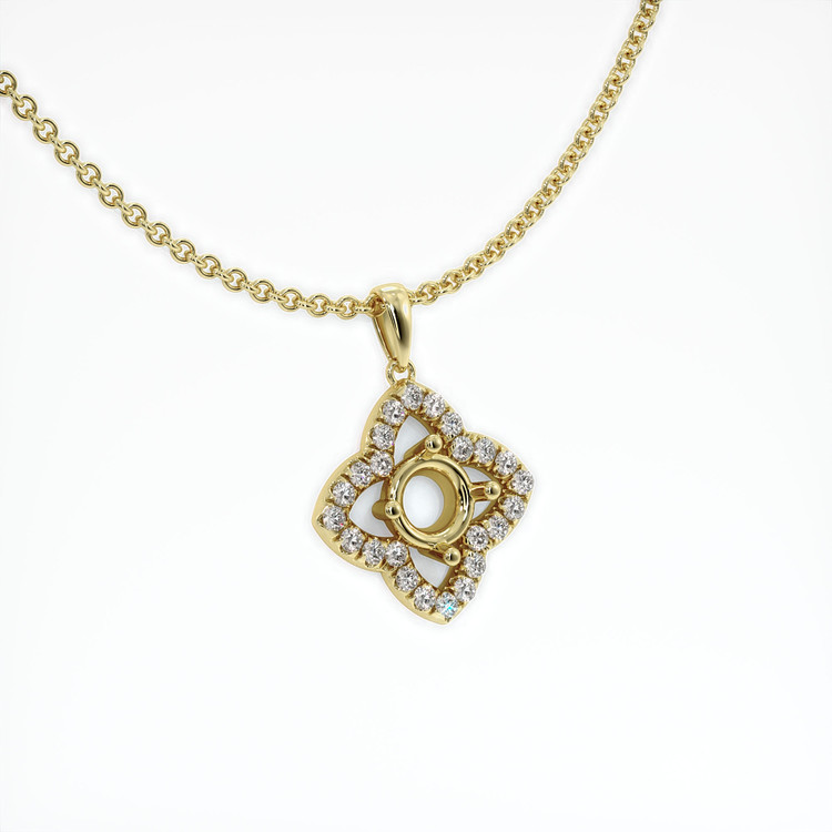 18K Yellow Gold Pave Pendant Setting