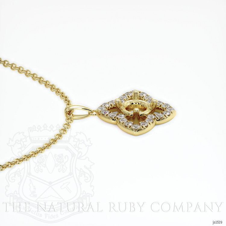 18K Yellow Gold Pave Pendant Setting