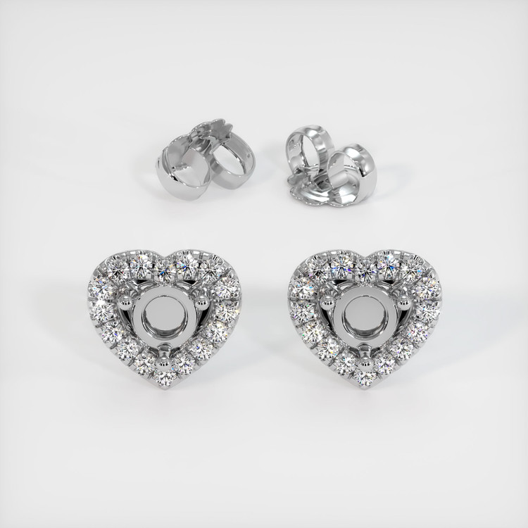 Platinum 950 Pave Earring Setting