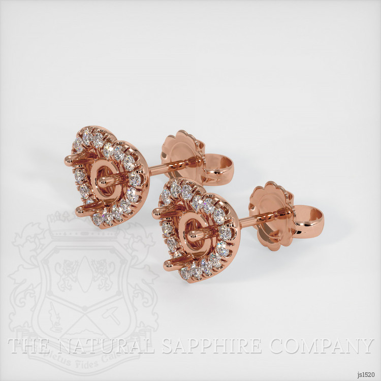 14K Rose Gold Studs Earring Setting