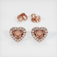 14K Rose Gold Pave Earring Setting Image