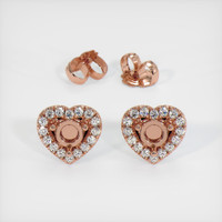 14K Rose Gold Studs Earring Setting Image