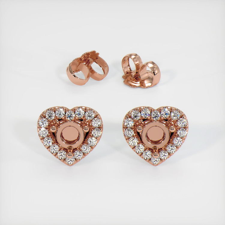 14K Rose Gold Studs Earring Setting