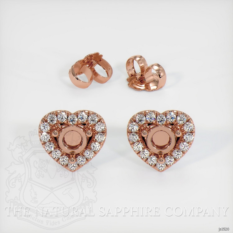 14K Rose Gold Studs Earring Setting
