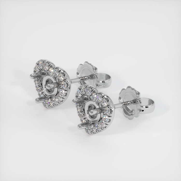 14K White Gold Studs Earring Setting