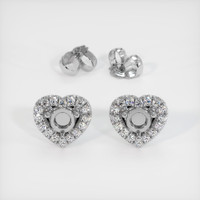 18K White Gold Pave Earring Setting Image