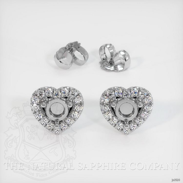18K White Gold Studs Earring Setting