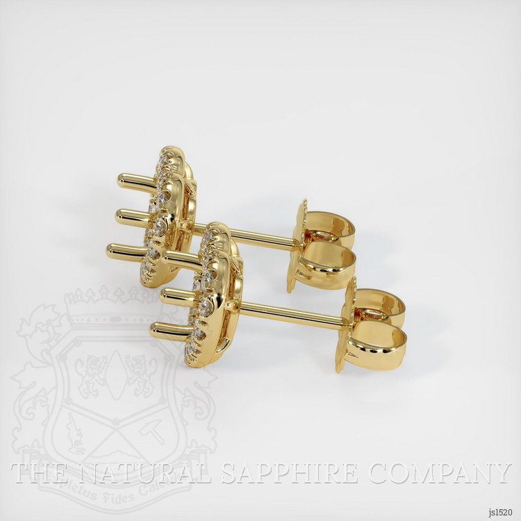 14K Yellow Gold Pave Earring Setting