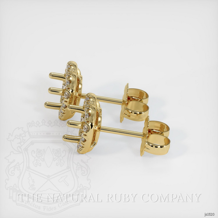 14K Yellow Gold Pave Earring Setting