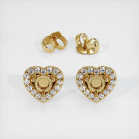 14K Yellow Gold Pave Earring Setting Image