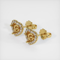 18K Yellow Gold Pave Earring Setting Video