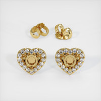 18K Yellow Gold Pave Earring Setting Image