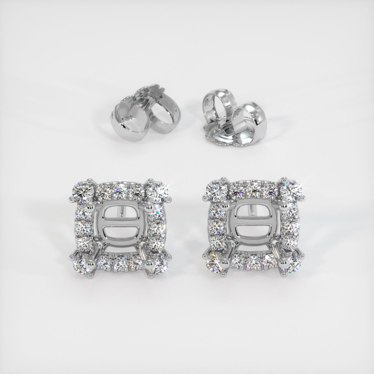 Platinum 950 Pave Earring Setting