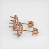 14K Rose Gold Pave Earring Setting Image