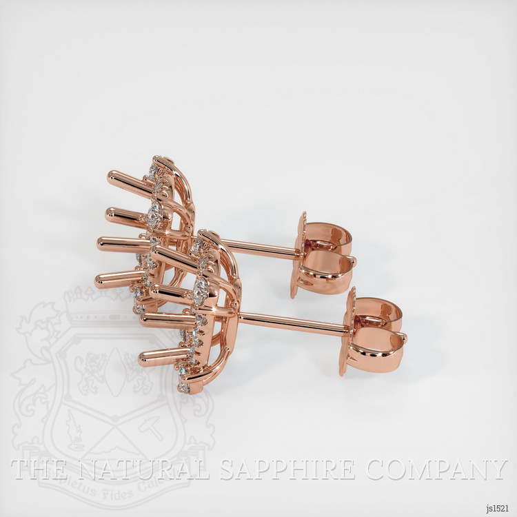 14K Rose Gold Pave Earring Setting