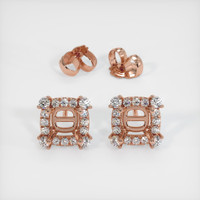 14K Rose Gold Pave Earring Setting Image