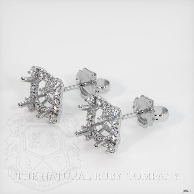 14K White Gold Pave Earring Setting