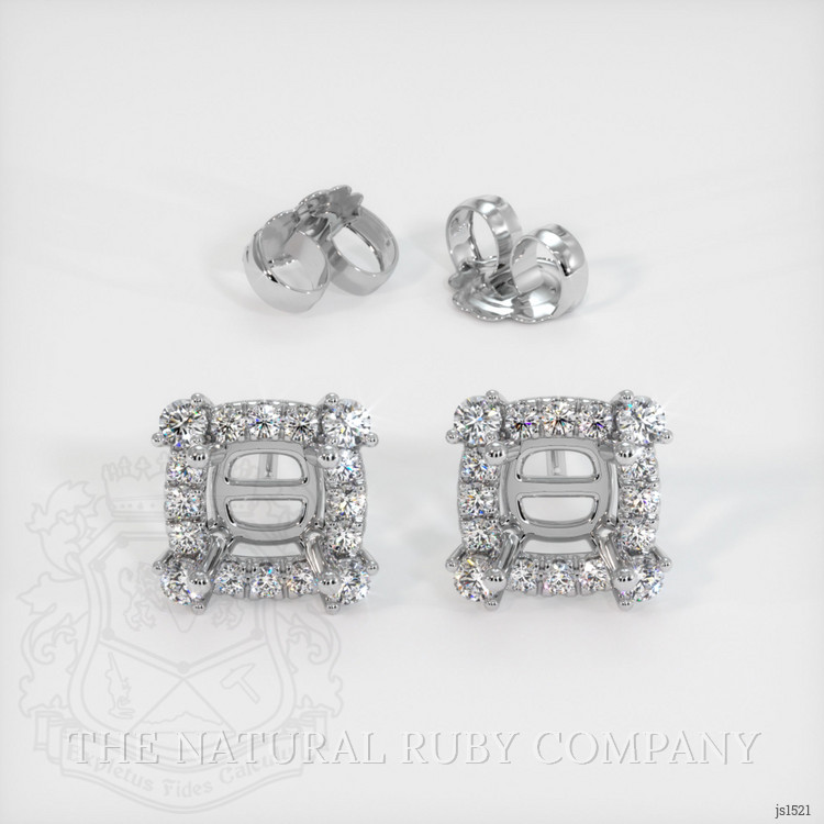 14K White Gold Pave Earring Setting