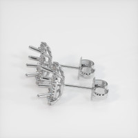 18K White Gold Pave Earring Setting Image