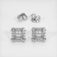 18K White Gold Pave Earring Setting Image