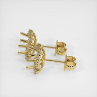 14K Yellow Gold Pave Earring Setting Image