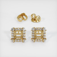 14K Yellow Gold Pave Earring Setting Image