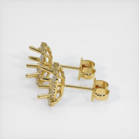 18K Yellow Gold Pave Earring Setting Image