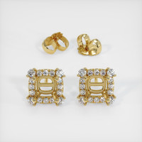 18K Yellow Gold Pave Earring Setting Image