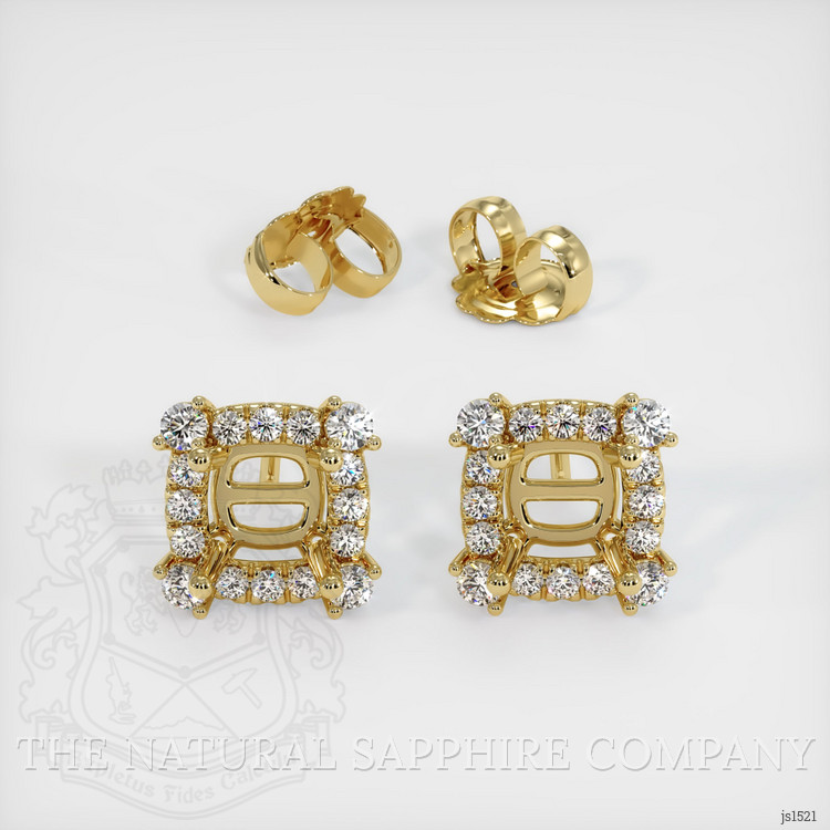 18K Yellow Gold Pave Earring Setting