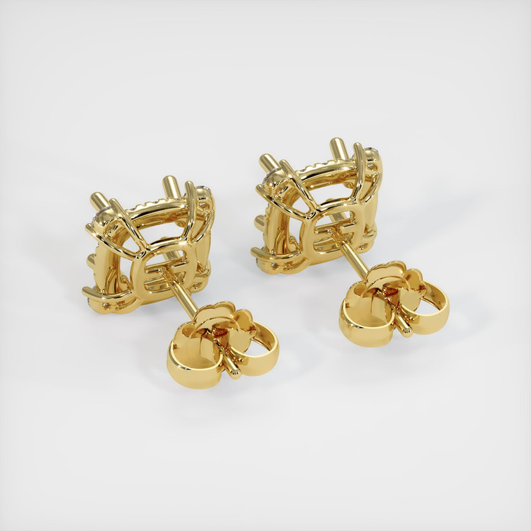 18K Yellow Gold Pave Earring Setting