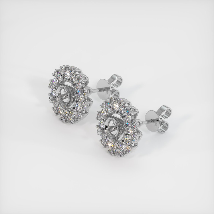 Platinum 950 Halo Earring Setting