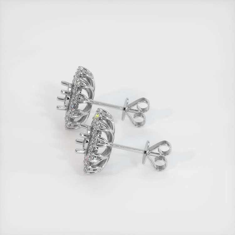 Platinum 950 Halo Earring Setting