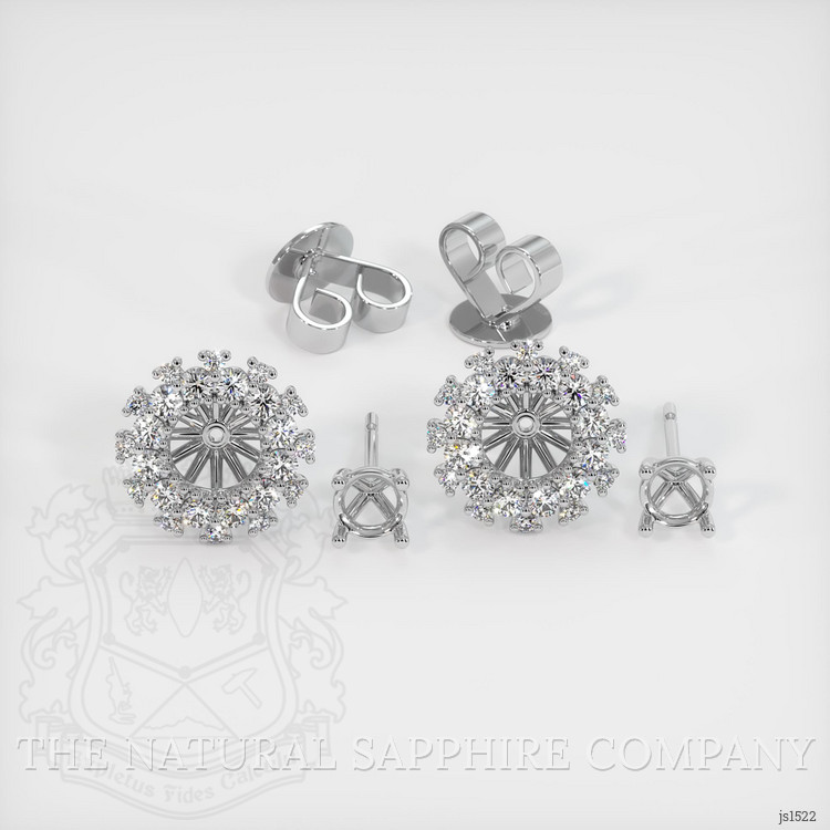 Platinum 950 Halo Earring Setting