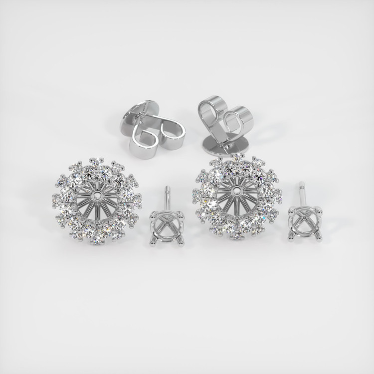 Platinum 950 Halo Earring Setting