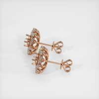 14K Rose Gold Halo Earring Setting Image
