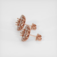 14K Rose Gold Halo Earring Setting Image