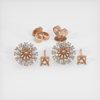 14K Rose Gold Halo Earring Setting Image
