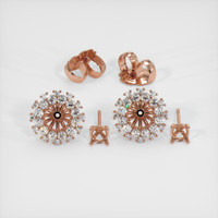 14K Rose Gold Halo Earring Setting Image