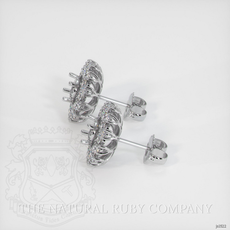 14K White Gold Halo Earring Setting