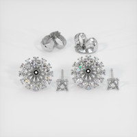 14K White Gold Halo Earring Setting Image