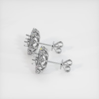 18K White Gold Halo Earring Setting Image